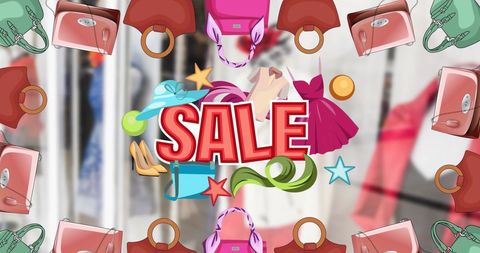 Fashion Sale Promotional Banner with Accessories and Apparel Icons - Download Free Stock Images Pikwizard.com