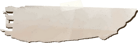 Torn notebook paper fragment with tape on transparent background