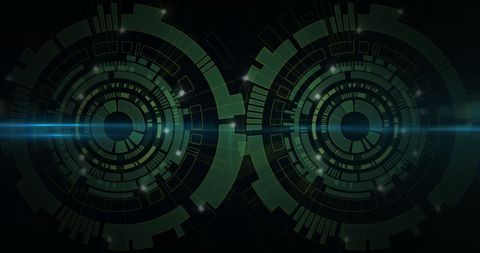 Futuristic Digital Interface with Glowing Patterns and Blue Light - Download Free Stock Images Pikwizard.com