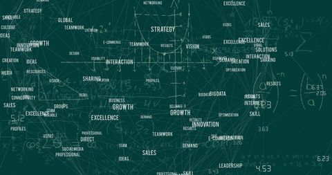 Complex Network of Business Concepts and Equations on Greenboard - Download Free Stock Images Pikwizard.com