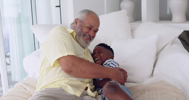 Grandfather and Grandson Enjoying Quality Time Together at Home - Download Free Stock Images Pikwizard.com