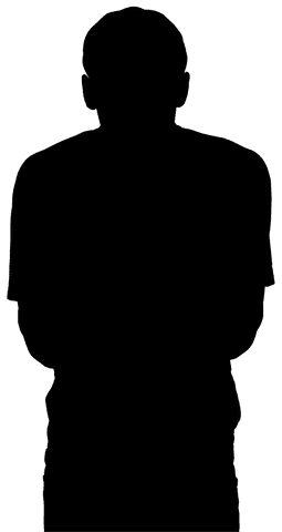 Transparent Silhouette of Standing Man, Isolated Vector