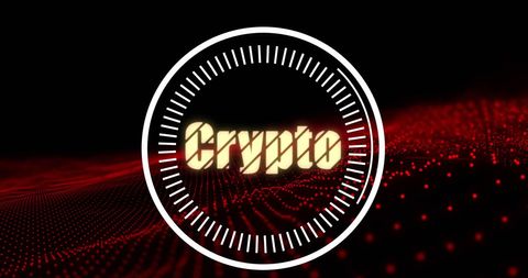 Abstract crypto currency concept with digital elements