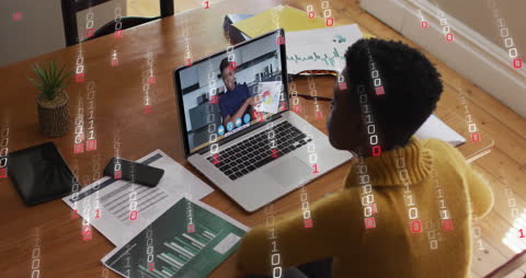 Binary Code and Technology in Virtual Meetings from Home Office