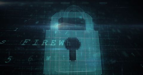 Digital padlock representing cybersecurity and data safety