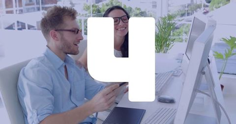 Team Collaboration in Modern Workspace with Innovative Technology