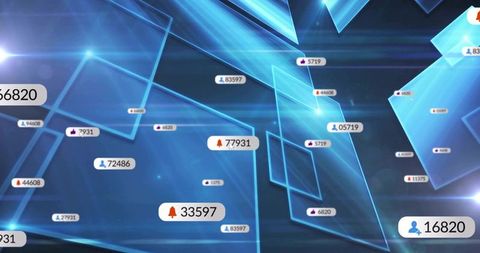 Digital Abstract Visualization of Floating Data Panels with Alerts in Dynamic Space