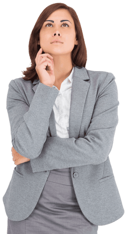 confident hispanic businesswoman thinking on transparent background - Download Free Stock Videos Pikwizard.com