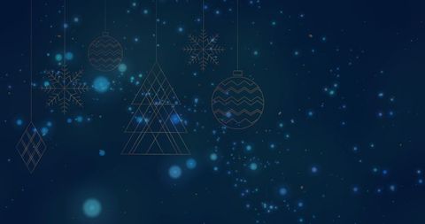Blue Holiday Background with Hanging Christmas Ornaments - Download Free Stock Images Pikwizard.com