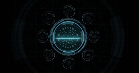 Biometric Fingerprint Digital Interface Illustration - Download Free Stock Images Pikwizard.com