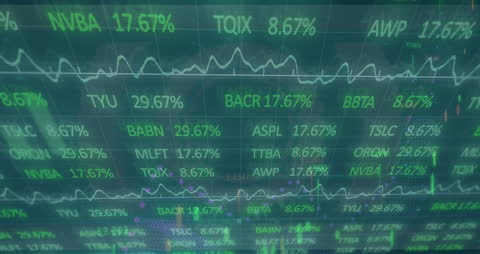 Digital Display of Stock Market Data with Graphs and Percentages