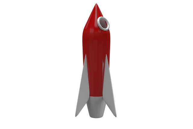 Shiny Transparent Red and White Rocket Toy Isolated - Download Free Stock Videos Pikwizard.com