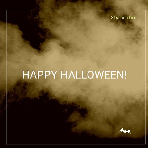 Halloween greeting with smoky background