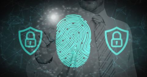 Businessman Using Biometric Fingerprint Scan for Cyber Security - Download Free Stock Images Pikwizard.com