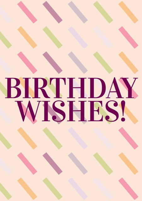 Perfect for birthday cards, invitations, social media posts celebrating birthdays. Bright, colorful pattern conveys cheerful and festive birthday feelings.