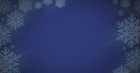Blue Background with Snowflake Frame Design