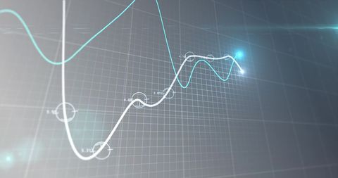 Financial Data Analysis with Glowing Line Graph on Grid - Download Free Stock Images Pikwizard.com