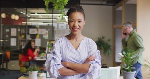 Confident Professional Woman in Modern Workspace
