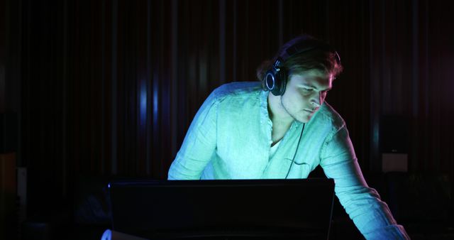 Music Producer Working on Sound Mixing in Studio - Download Free Stock Images Pikwizard.com