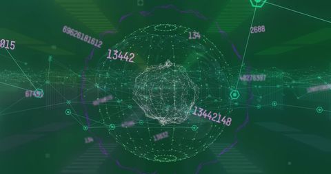 Abstract Digital Network Visualization on Green Background - Download Free Stock Images Pikwizard.com
