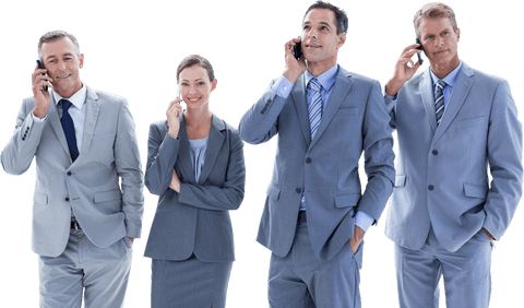 business professionals on mobile phones transparent background - Download Free Stock Videos Pikwizard.com