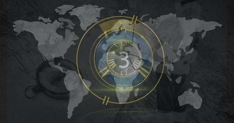 world map countdown overlay with 3 seconds remaining - Download Free Stock Images Pikwizard.com