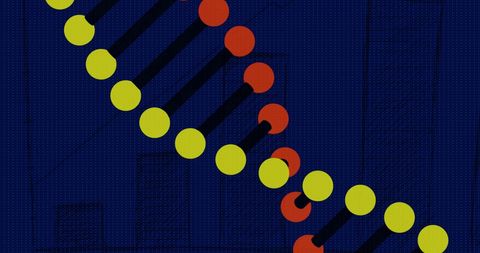 digital illustration of dna strand on blue background symbolizing technology - Download Free Stock Images Pikwizard.com