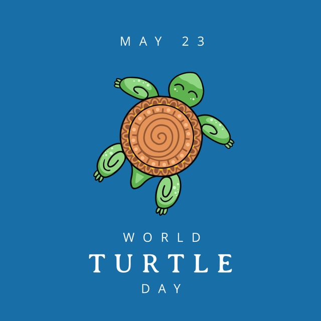 Celebrating World Turtle Day with Adorable Sea Turtle Graphic - Download Free Stock Templates Pikwizard.com