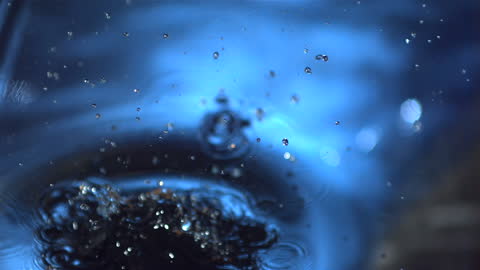 Orange Droplets Captured in Slow Motion Splashing