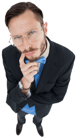 Transparent Geeky Hipster Man with Serious Expression - Download Free Stock Videos Pikwizard.com