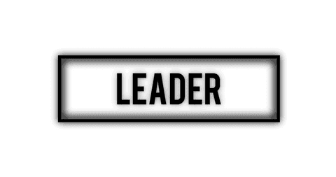 Transparent leader text on black banner png illustration