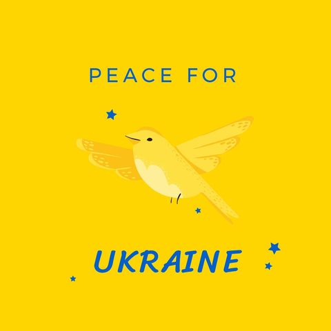 peace for ukraine: bird illustration on yellow background - Download Free Stock Templates Pikwizard.com