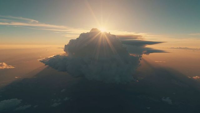 Sunset Illuminating Cumulonimbus Cloud Formation