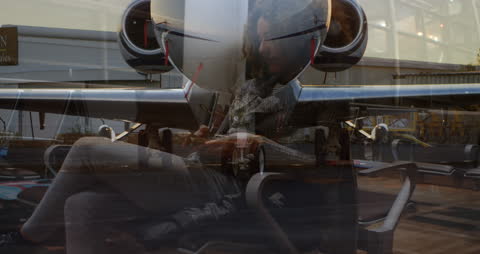 Athletes Exercising in Gym with Futuristic Data Visualization