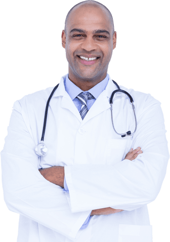 Transparent Background Confident Smiling Male Doctor Standing Arms Crossed - Download Free Stock Videos Pikwizard.com
