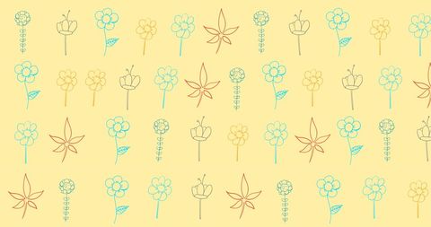 Colorful Flower Pattern on Yellow Background - Download Free Stock Images Pikwizard.com