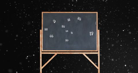 Numbers moving on blackboard with abstract background