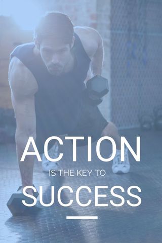 determined man lifting weights with motivational quote - Download Free Stock Templates Pikwizard.com