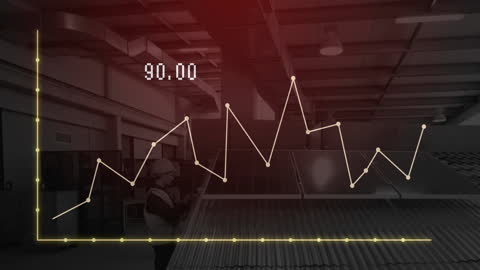 Industrial Worker Analyzing Production Trends with Technology