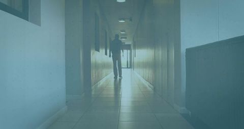 Elegant Hallway with Business Professional Walking