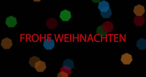Festive Frohe Weihnachten Greeting with Colorful Lights