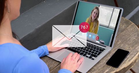 Remote Work Video Call with Diverse Interface Overlay - Download Free Stock Images Pikwizard.com