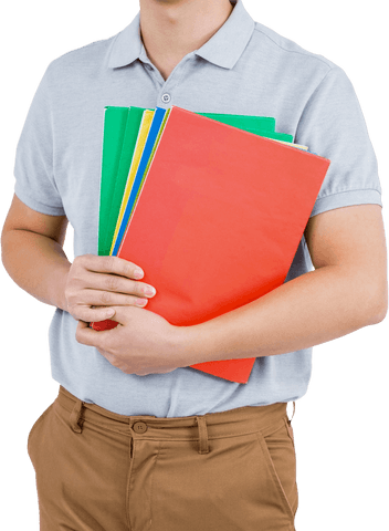 Man Holding Colorful Files on Transparent Background - Download Free Stock Videos Pikwizard.com