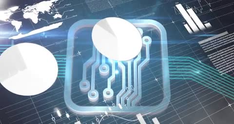 Digital Circuit Board Design with Data Visualization Elements