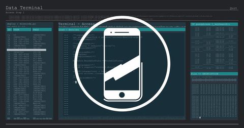 Smartphone Interface Over Digital Data Processing Screen - Download Free Stock Images Pikwizard.com