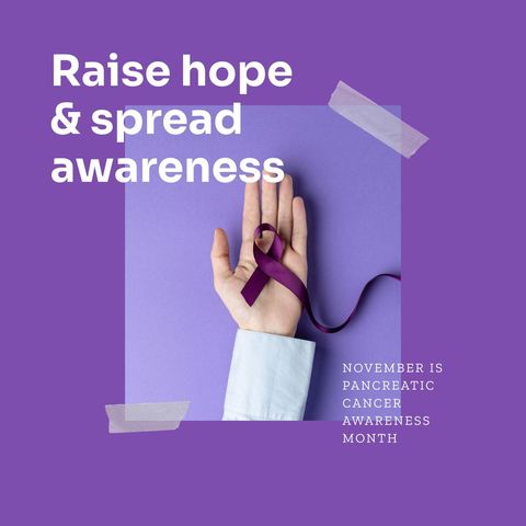 Raise Hope with Purple Ribbon for Cancer Awareness - Download Free Stock Templates Pikwizard.com