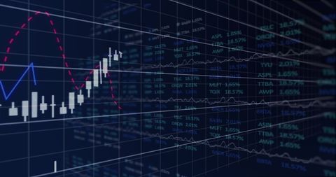 Stock Market Trends Visual with Growth Charts on Black Background - Download Free Stock Images Pikwizard.com