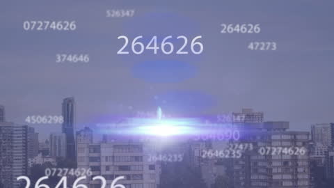 Dynamic Data Animation Over City Landscape