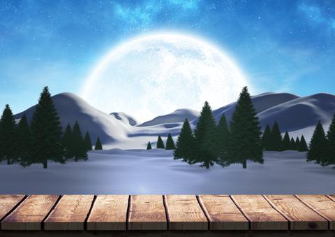 Snowy landscape in winter with wooden boardwalk - Download Free Stock Photos Pikwizard.com