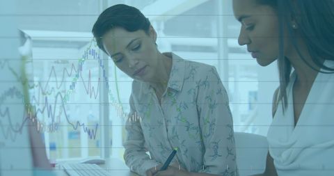 Diverse Female Colleagues Analyzing Financial Data at Workplace - Download Free Stock Images Pikwizard.com